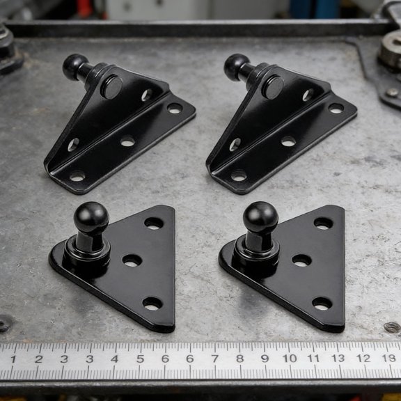 HAMPPLIES 4Pcs Black Steel Gas Strut Mounting Bracket for Car Lift Supports with Enhanced Stability