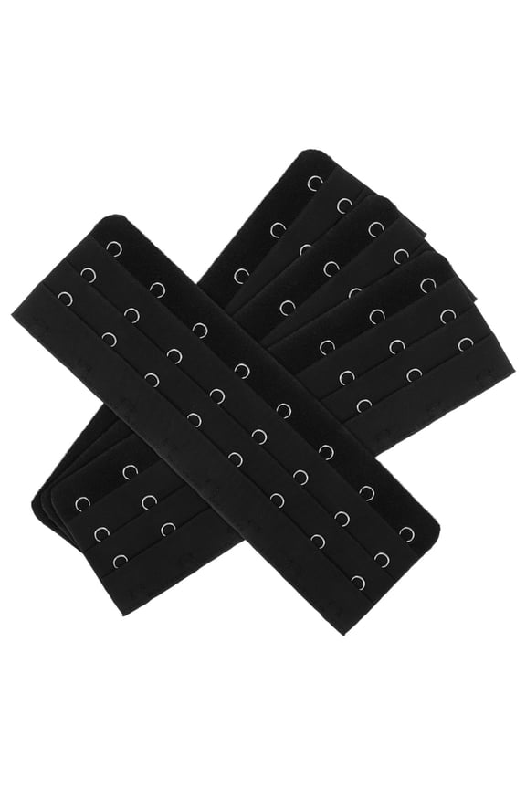 4Pcs Womens Bra Extender Black Comfortable Bra Back Fasteners with Rounded Edges