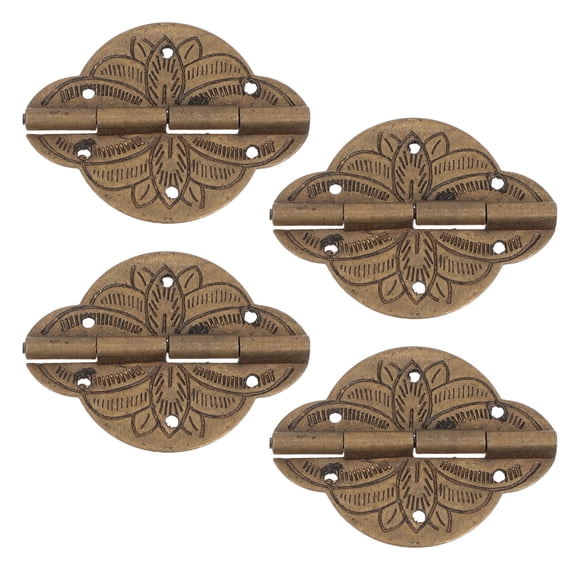 HAMPPLIES 4-Pack Antique Brass Hinges for Wooden Boxes, Craft Projects, Cabinets, and Decorative Hardware Accessories