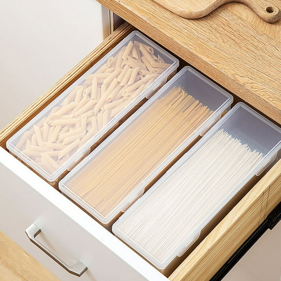 HAMPPLIES 4Pcs Clear Food Storage Box with Flat Bottom for Airtight Food Container in Kitchen