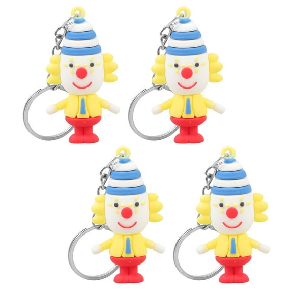 HAMPPLIES Clown Keychain Decoration Multi-Color 4Pcs 4.5In X 1.2In X 0.6In