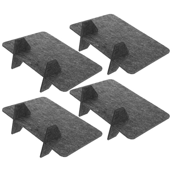 HAMPPLIES 4Pcs Felt Desktop Privacy Panel Dark Grey Lightweight Foldable Desk Shield