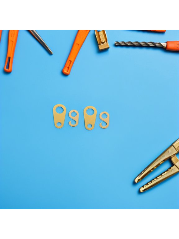 4Pcs Grandfather Clock Chain Tabs in Golden Metal for Vintage and Musical Clock Decor