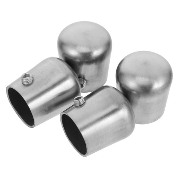 HAMPPLIES 4Pcs Easy Install Stainless Steel Handrail Plugs for Stairs and Guardrail Ends