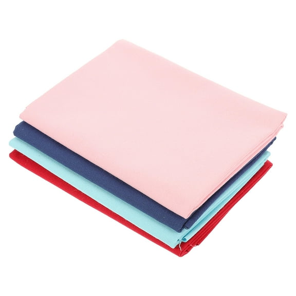 HAMPPLIES 4Pcs Embroidery Accessories Light Blue Linen Fabric DIY Projects Artisans Handcrafting
