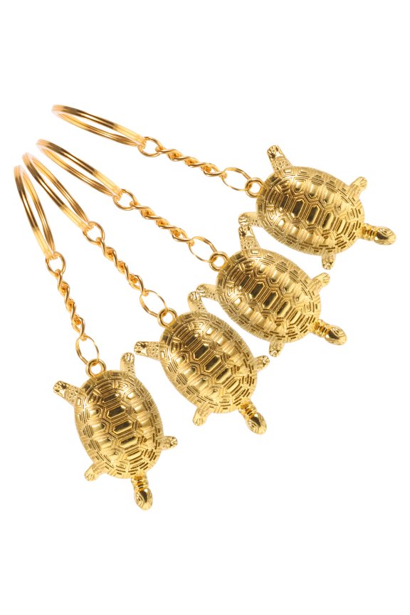 4Pcs Keychain Pendant Turtle Shape Decorative Key Attachment for Bag and Keys Everyday Use
