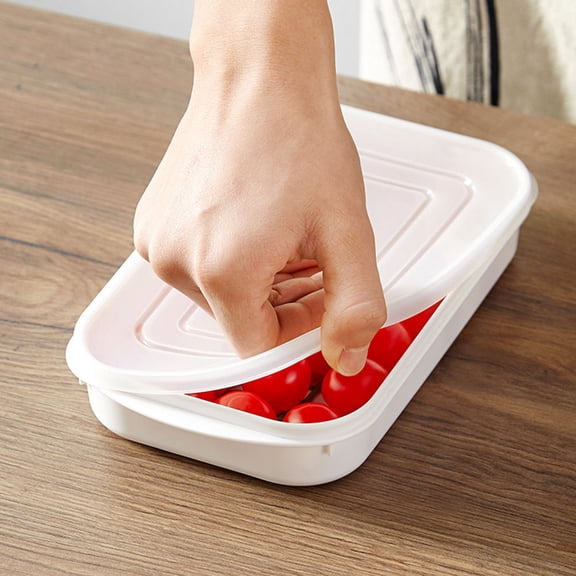 HAMPPLIES 4Pcs Kitchen Food Box White PP Material Sealed Crisper for Fresh Food Storage and Preservation