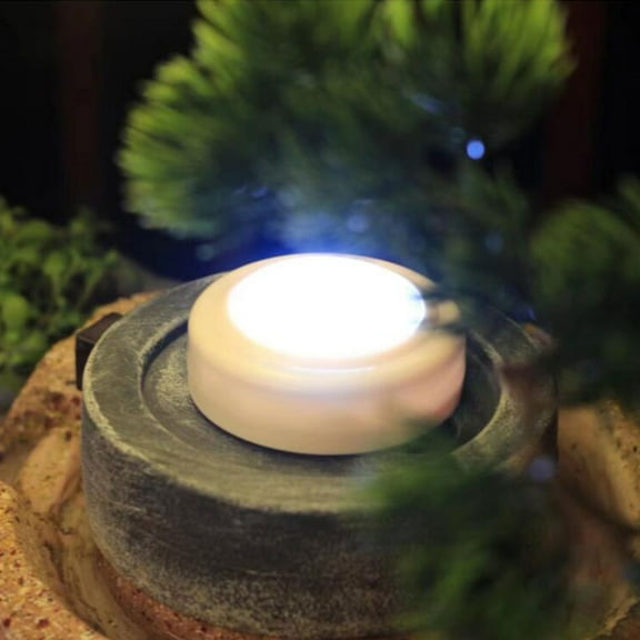 HAMPPLIES Button Light LED Night Light White ABS 4Pcs 2.7X2.7X1.1In