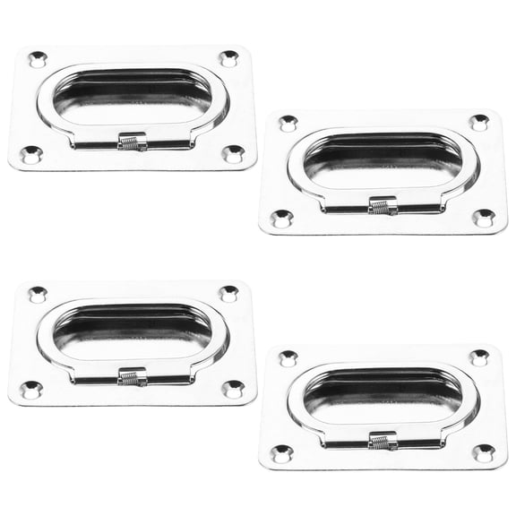 HAMPPLIES 4Pcs Universal Stainless Steel Flush Hatch Pull Handles for Boat Side and Deck Grip
