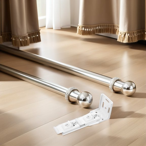 HAMPPLIES Adjustable Metal Ceiling Track Brackets 12cm for Curtains 4 Pieces