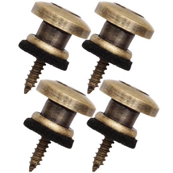 HAMPPLIES 4Pcs Metal Strap Locks Golden Iron and Felt for Professional Musicians 1.4x2.1cm