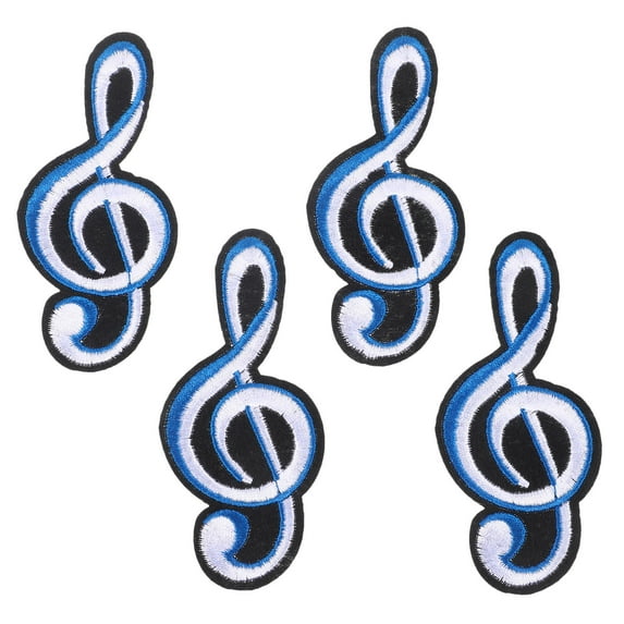 HAMPPLIES 4Pcs Multi Color Music Note Shaped Cloth Patches For Diy Enthusiasts And Clothing Accessories