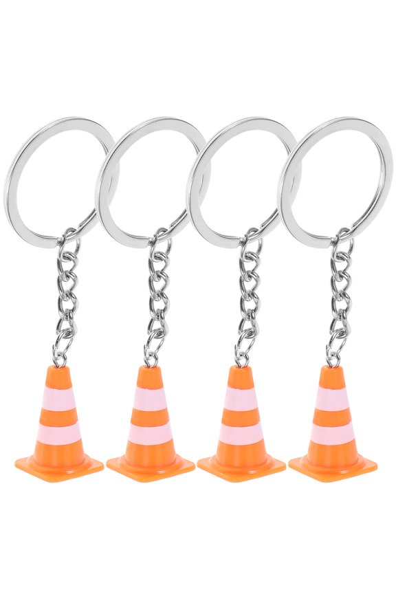 4Pcs Pendants Keychains for Women Quirky Mini Traffic Cone Orange Bag Accessories Charms