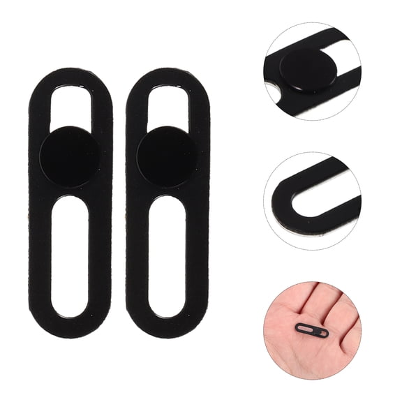 HAMPPLIES 4-Pack Black Phone Camera Cover Slide, Thin Privacy Slider with Reusable Adhesive for Mobile Devices