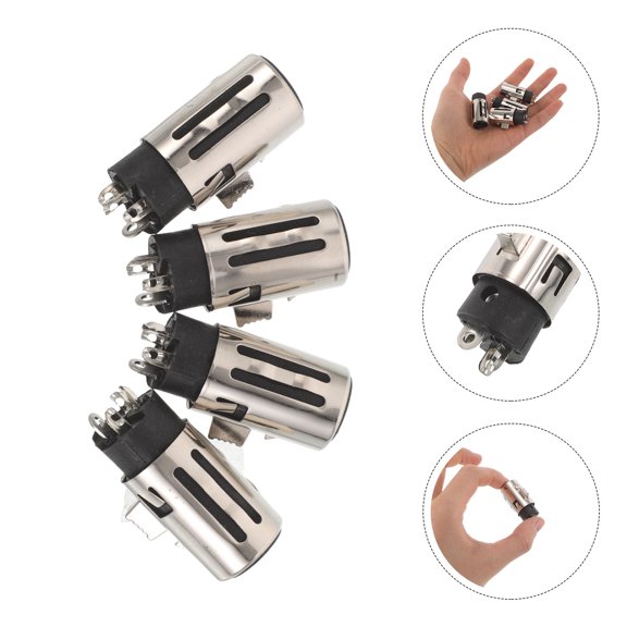 HAMPPLIES 4Pcs Metal Three Pin Female Microphone Connector for Reliable Studio and Live Use