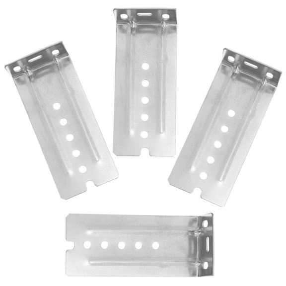 HAMPPLIES 4Pcs Rear Mounting Brackets Plated Silver Drawer Slide Accessories for Cabinet Keyboard Tray