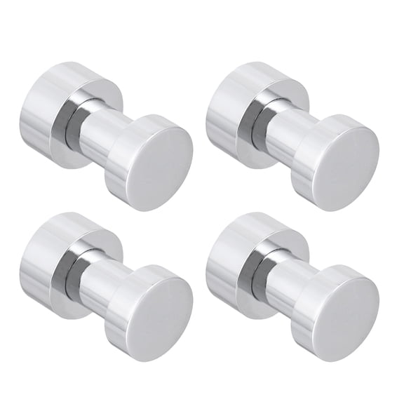 HAMPPLIES 4Pcs Silver Copper Metal Round Bathroom Towel Hooks for Home Use and Hotel Managers