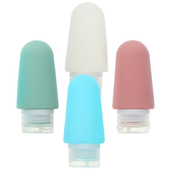 HAMPPLIES 4Pcs Squeezable Travel Bottles for Toiletries 10x4.5x4in