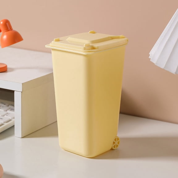 HAMPPLIES 4Pcs Trash Can Square Plastic Waste Sorting Impact-resistant Office Supplies 12.6x3.9x2.5in