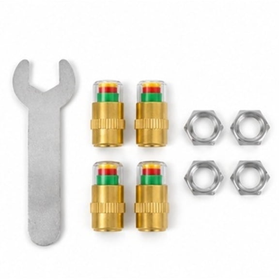 HAMPPLIES 4-Pack Tire Pressure Monitor Valve Caps with Sensor Indicator for Cars, Easy Installation, Assorted Colors