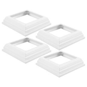HAMPPLIES 4-Pack White Vinyl Post Skirt Replacement Trim for Fence Posts, Balconies, Decks, and Stair Railings