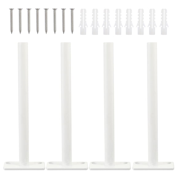HAMPPLIES 4 Sets White Invisible Floating Shelf Brackets with Strong Load Capacity for Wall Mounted Shelves