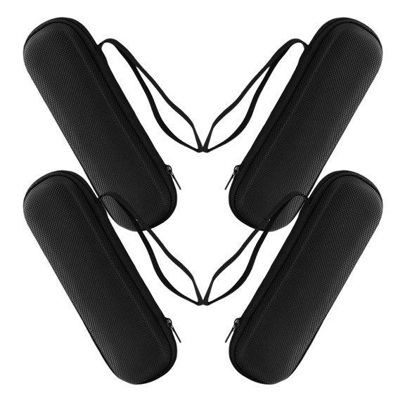 HAMPPLIES 4-Pack Black EVA Cable Organizer Cases with Sleek Minimalist Design for Charging Cords, USB Cables, and Data Wire Storage