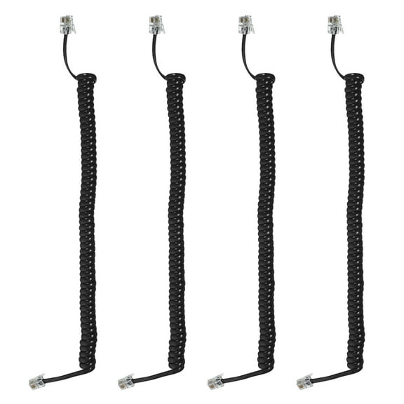 HAMPPLIES 4pcs Stretchable Spring Wire Material Easy Installation Telephone Connection Accessory For Use