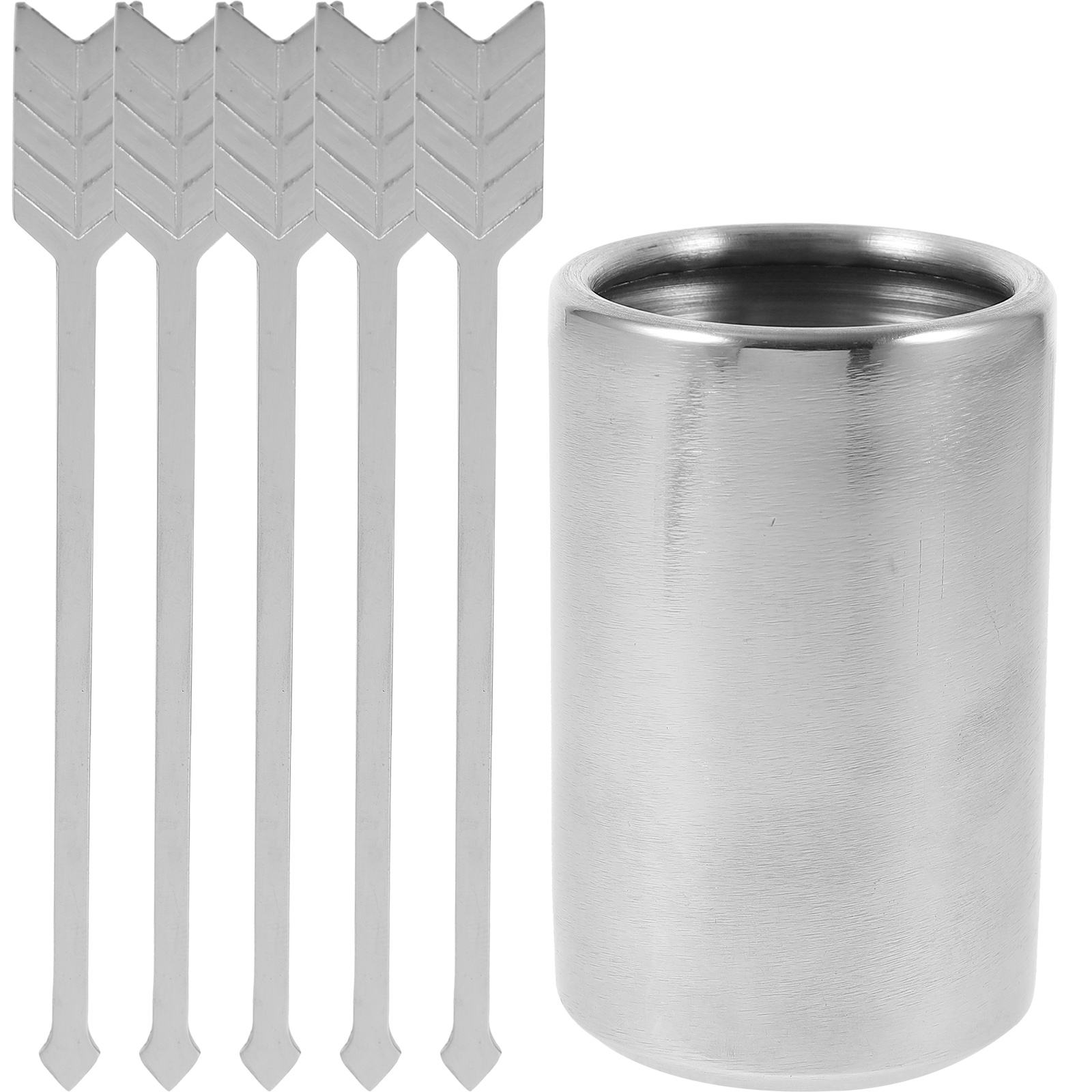 HAMPPLIES 5 Stirrers Stainless Steel Fruit Picks Simple Design for Food ...