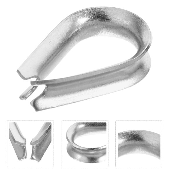 HAMPPLIES 50-Piece Polished Stainless Steel Wire Rope , Heavy Duty Cable Rigging Protectors for Lifting and Marine Use