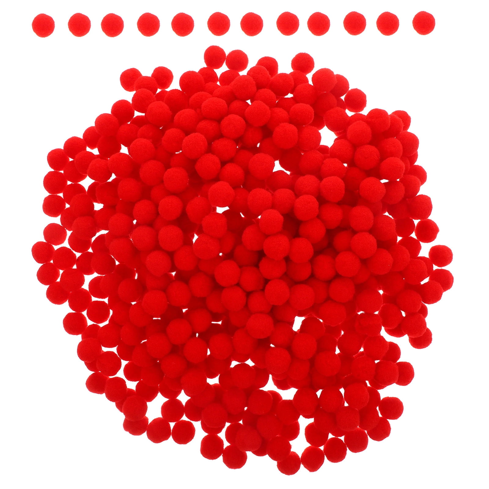 HAMPPLIES 500Pcs Cotton Balls for Crafts in Red Round Shape for DIY Art Projects and Home Decor