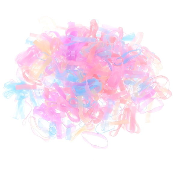 HAMPPLIES 500pcs Hair Ties Rubber Assorted Color Birthday Hair Accessories for Girls