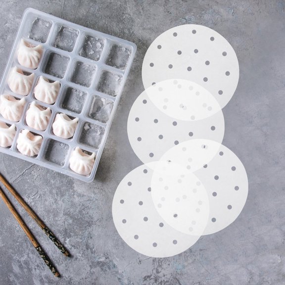 HAMPPLIES 500pcs Steamer Paper Liners Even Heating Bamboo Steamer Paper for Cooking Families