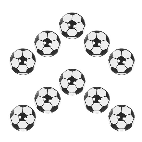 HAMPPLIES 50-Piece Multi-Color Wooden Craft Buttons Set with Round and Football Shapes for Sewing, , Scrapbooking, and Handmade Projects