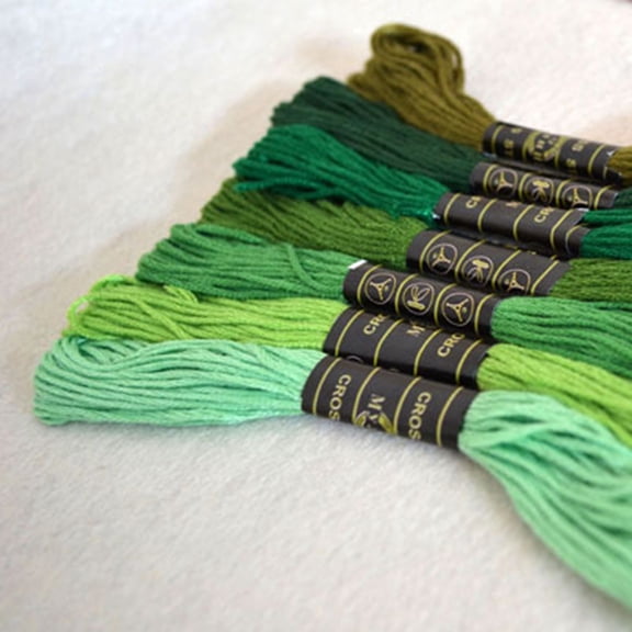 HAMPPLIES 50Pcs Cross Stitch Thread Line Assorted Color Smooth Silky Polyester for Embroidery Knitting