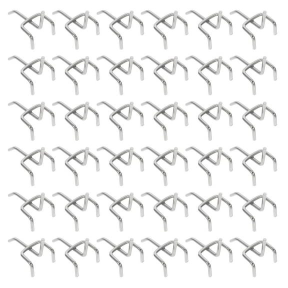 HAMPPLIES 50Pcs Peg Board Shelving Hooks Silver Triangular Hole for College