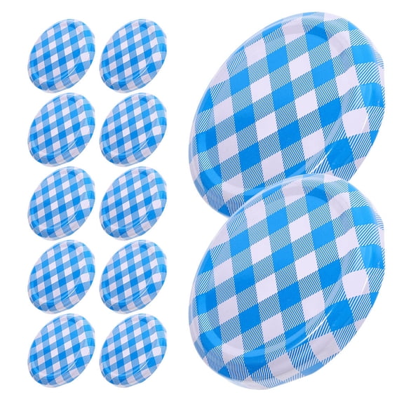 HAMPPLIES 50Pcs Jam Jar Lid Covers Sturdy Tinplate Leakproof Sealing Caps for Home