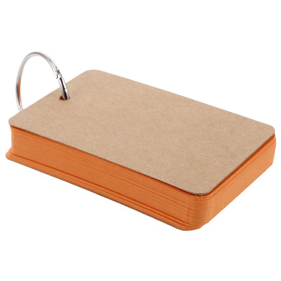 HAMPPLIES 50Pcs Stylish Orange Study Cards with Artistic Designs for Organizing Notes and Reminders