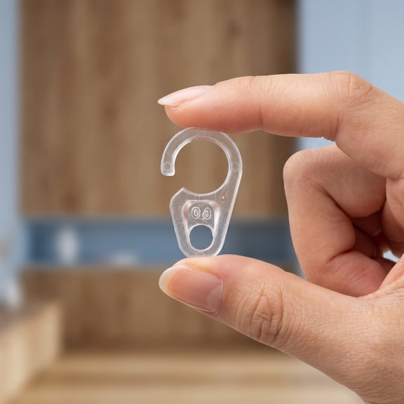 HAMPPLIES 50Pcs Transparent Reinforced Curtain Hooks for Ceiling Track Quick Install Smooth Surface Durable Design