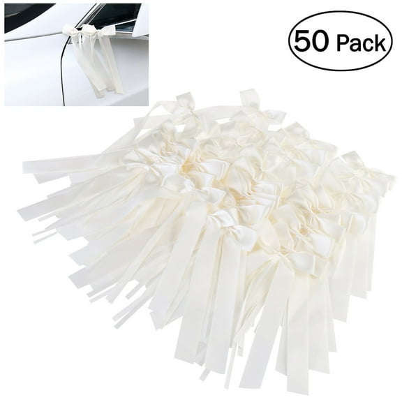 HAMPPLIES 50Pcs Wedding Chair Ribbon Bows Silk Knot Decorations for Ceremony Chairs