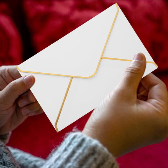 HAMPPLIES 50Pcs White Colored Cards Envelopes Envelope