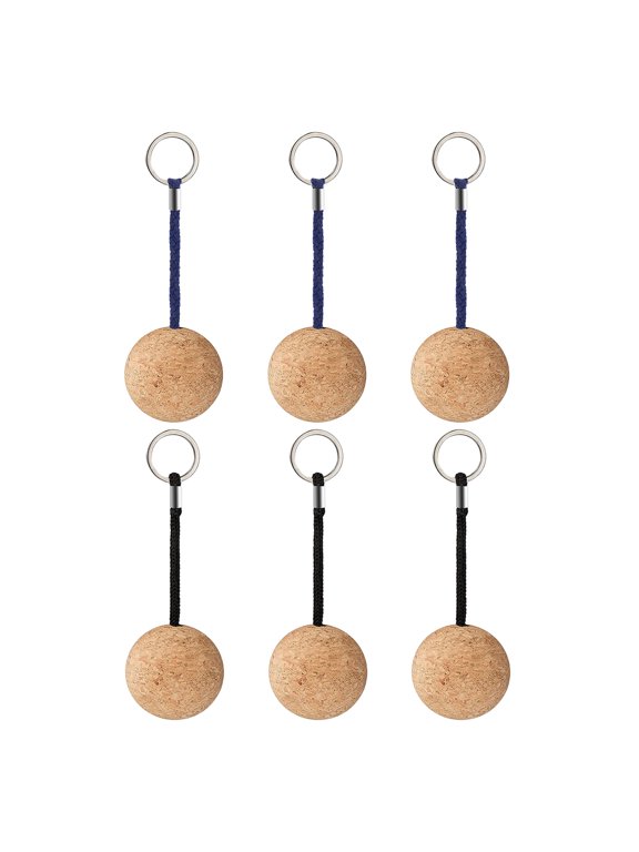 50mm Floating Cork Keychain, Portable Key Float with Key , 6 Pack for Boat, Beach, Pool