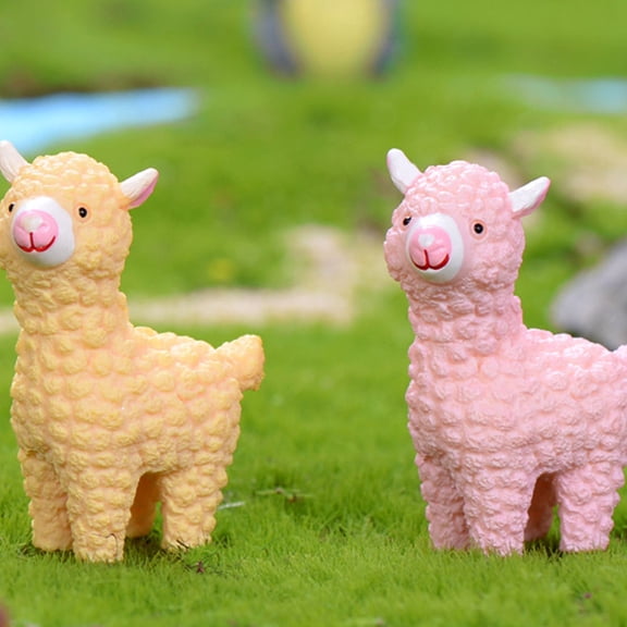 HAMPPLIES 5Pcs Alpaca Shaped Desktop Decor Attractive Craft for Stylish Home and Office Decoration