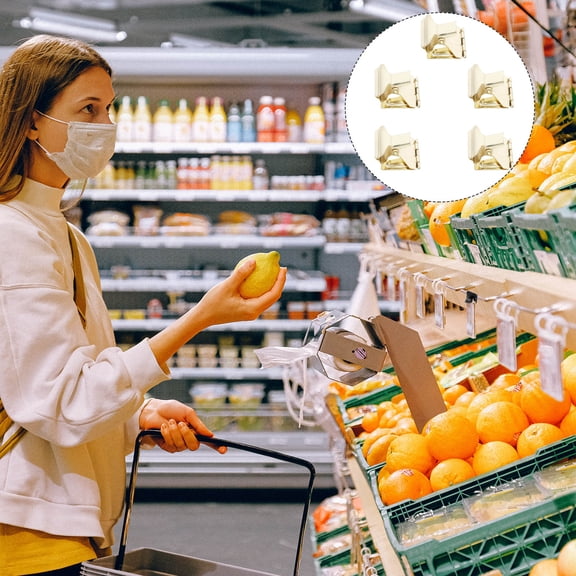HAMPPLIES 5-Pack Black Metal Label Holders for Supermarket Displays, and Practical Sign Clips