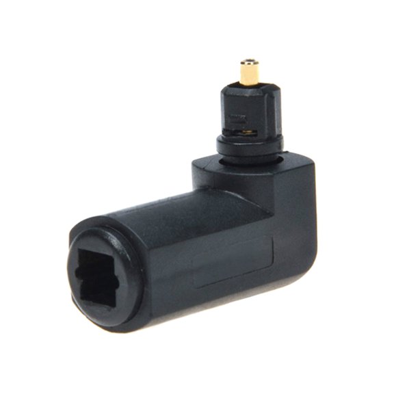 HAMPPLIES 5Pcs Black Optical Audio Connector 90 Degree Rotatable Adaptor for Audio System Connections