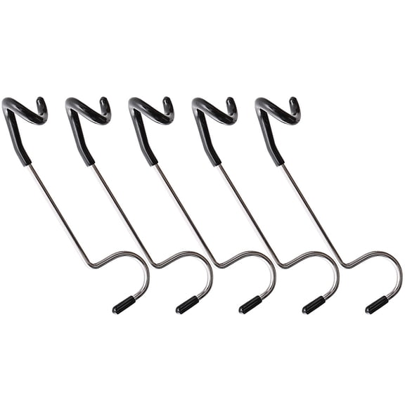 HAMPPLIES 5-Pack Black Metal S-Shaped Hooks for Outdoor Camping Light Poles, Tent Lamps, Lanterns and Gear Hanging