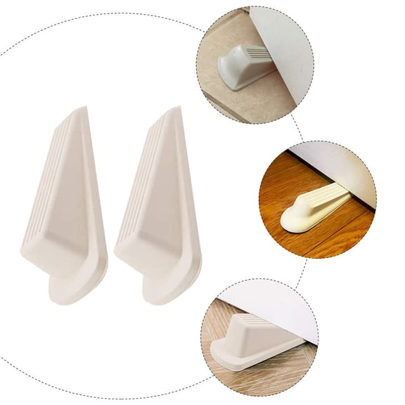 HAMPPLIES 5-Pack White Rubber Door Stop Tips for Safety and Family Use, Non- Door Bumpers