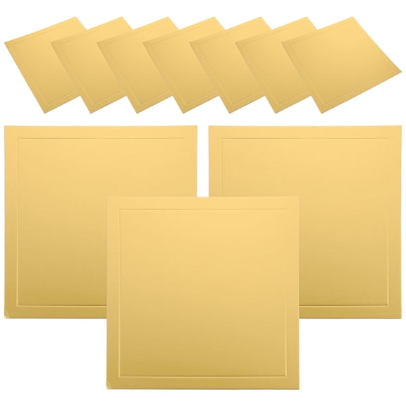 HAMPPLIES 5Pcs Golden Mini Square Cake Boards Cake Base Square Paper Stability for Weddings
