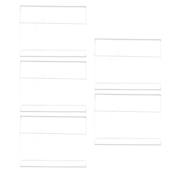 HAMPPLIES 5Pcs Clear Acrylic L Shape Display Stand for Desktop Price and Label Holding