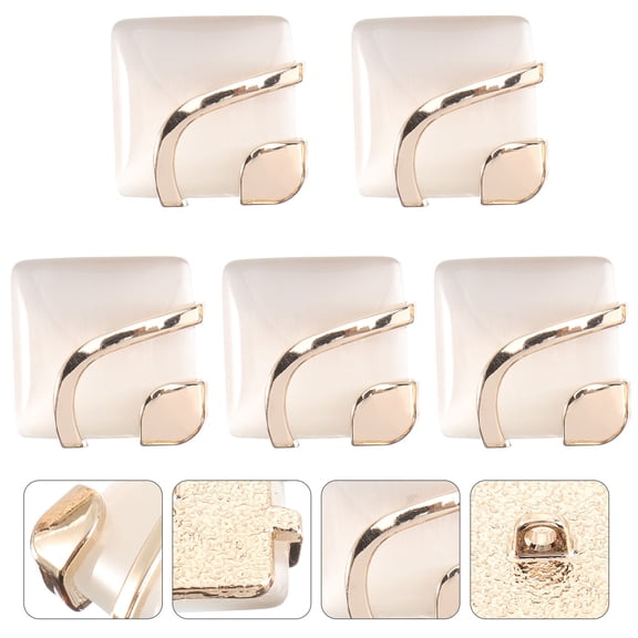 HAMPPLIES 5Pcs Metal Button for Woolen Coat Style Decorative Hand Stitch Buttonhole Clothing Accessories